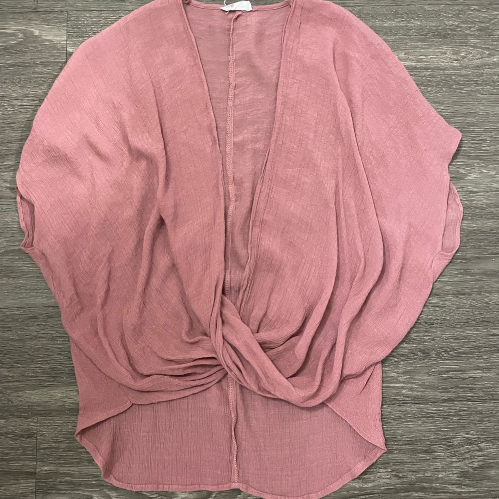 Pink open front shirt